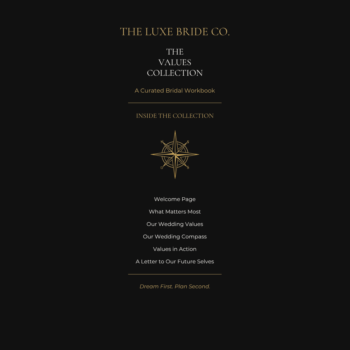 The Values Collection — bridal values workbook